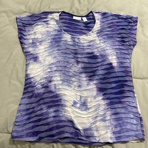 Chicos purple white tye dye top.
